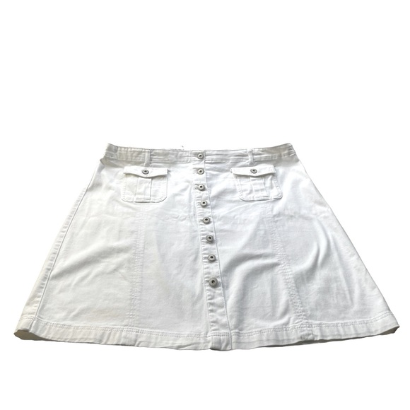 Roz & Ali Women's Denim Button Down Skirt Off-White Size 22 - Picture 1 of 8